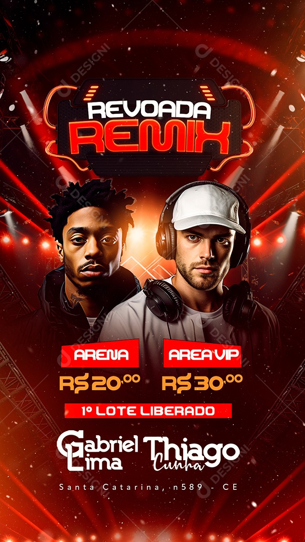 Story Flyer Revoada Remix Gabriel Lima Thiago Cunha Social Media PSD Editável