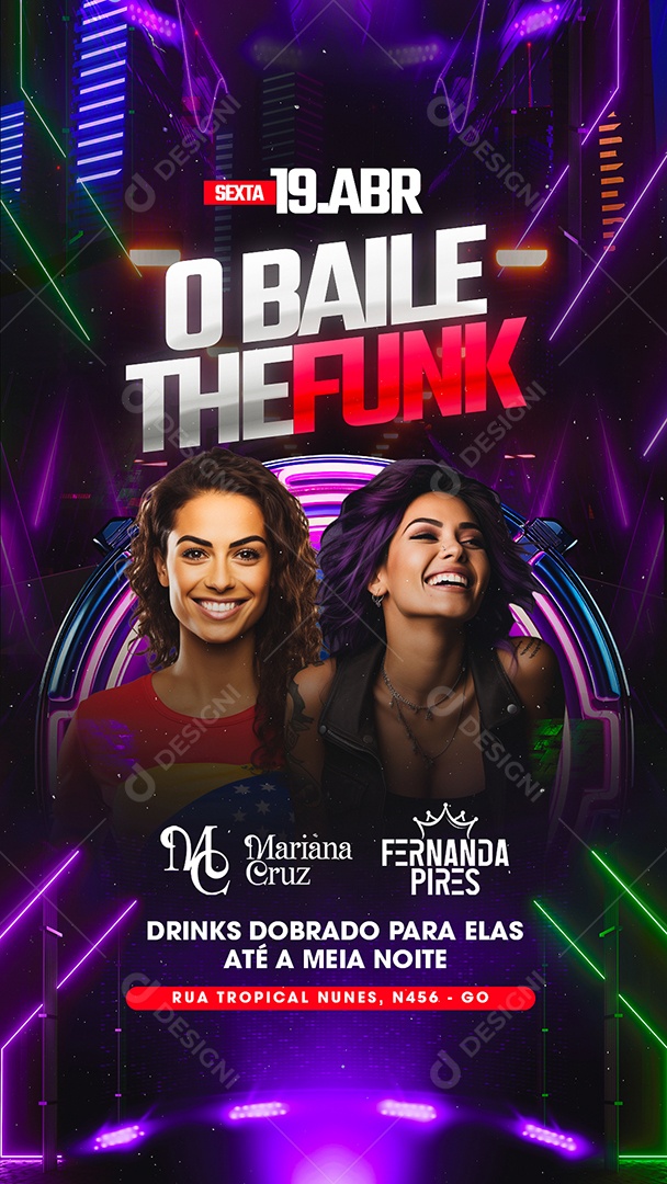 Story Flyer O Baile The Funk Mariana Cruz Fernanda Pires Social Media PSD Editável