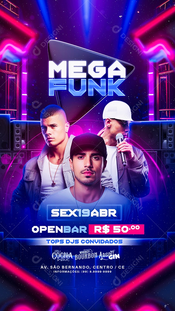 Story Flyer Mega Funk Sexta Show Social Media PSD Editável