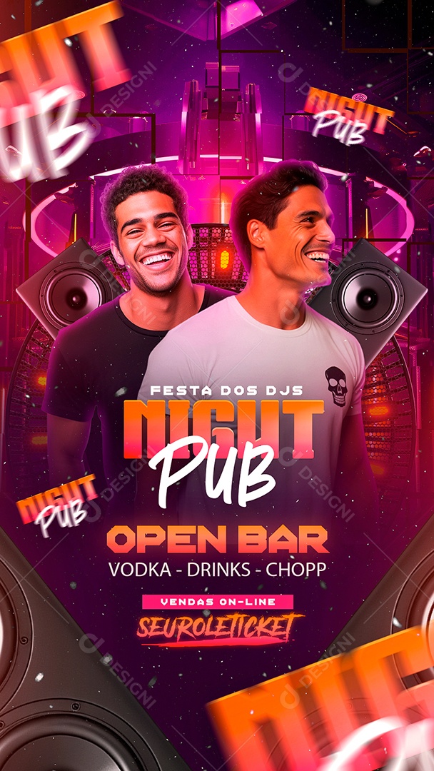 Story Flyer Festa Dos DJS Pub Social Media PSD Editável