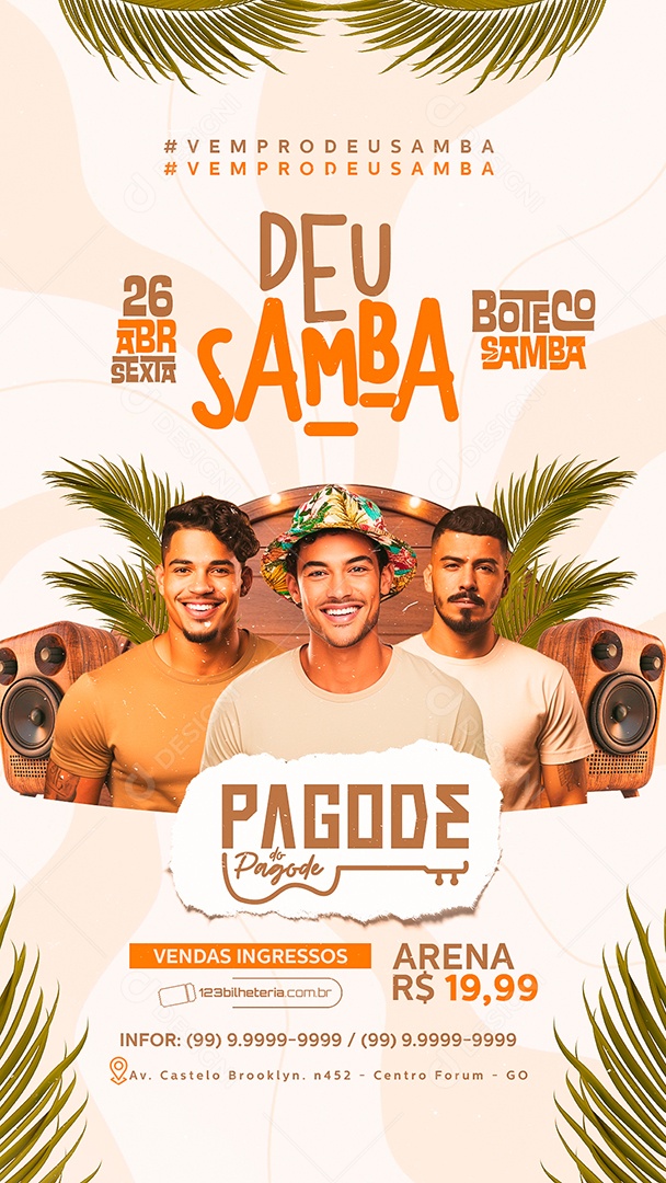 Story Flyer Deu Samba Pagode do Pagode Social Media PSD Editável
