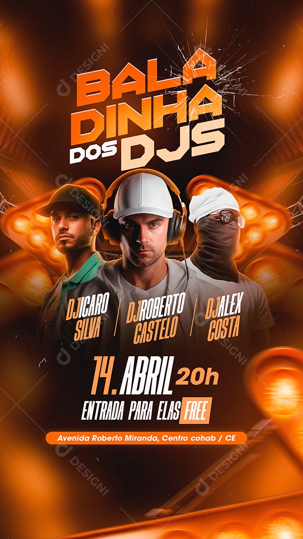 Story Flyer Baladinha Dos DJS DJ Icaro Silva DJ Roberto Castelo Social Media PSD Editável