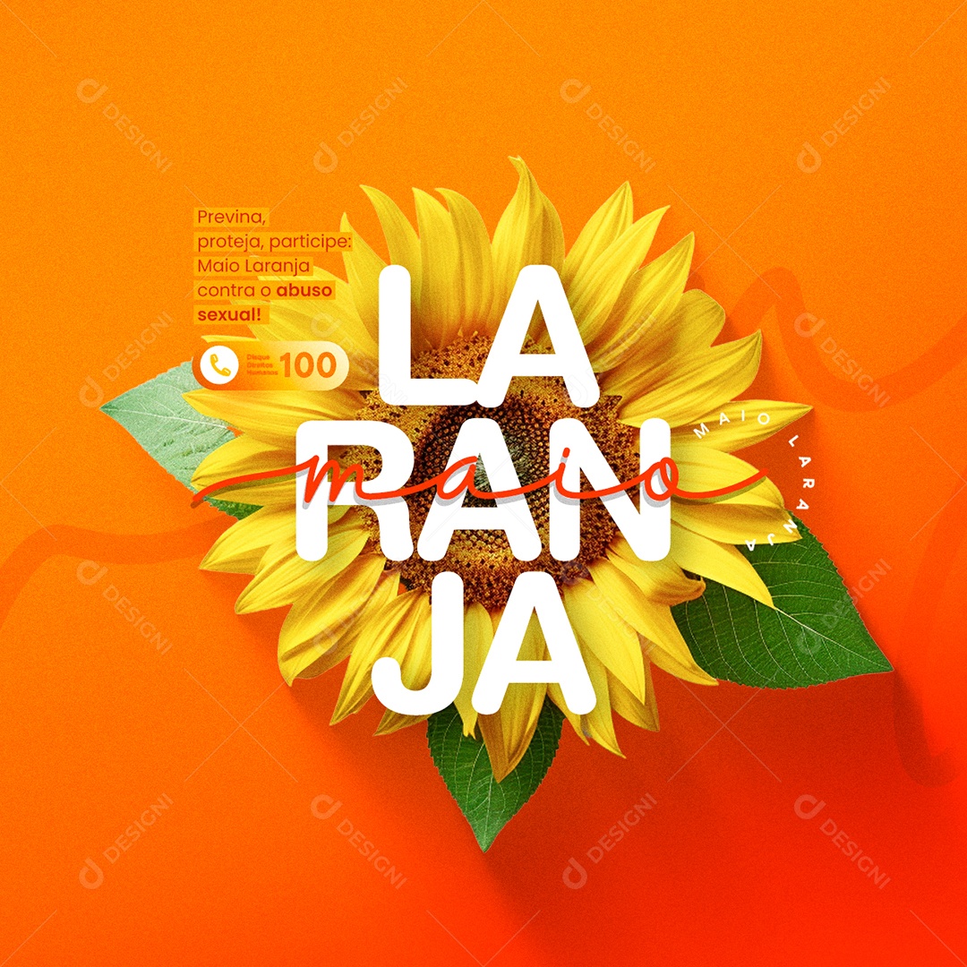 Social Media Maio Laranja Previna Proteja Participe PSD Editável