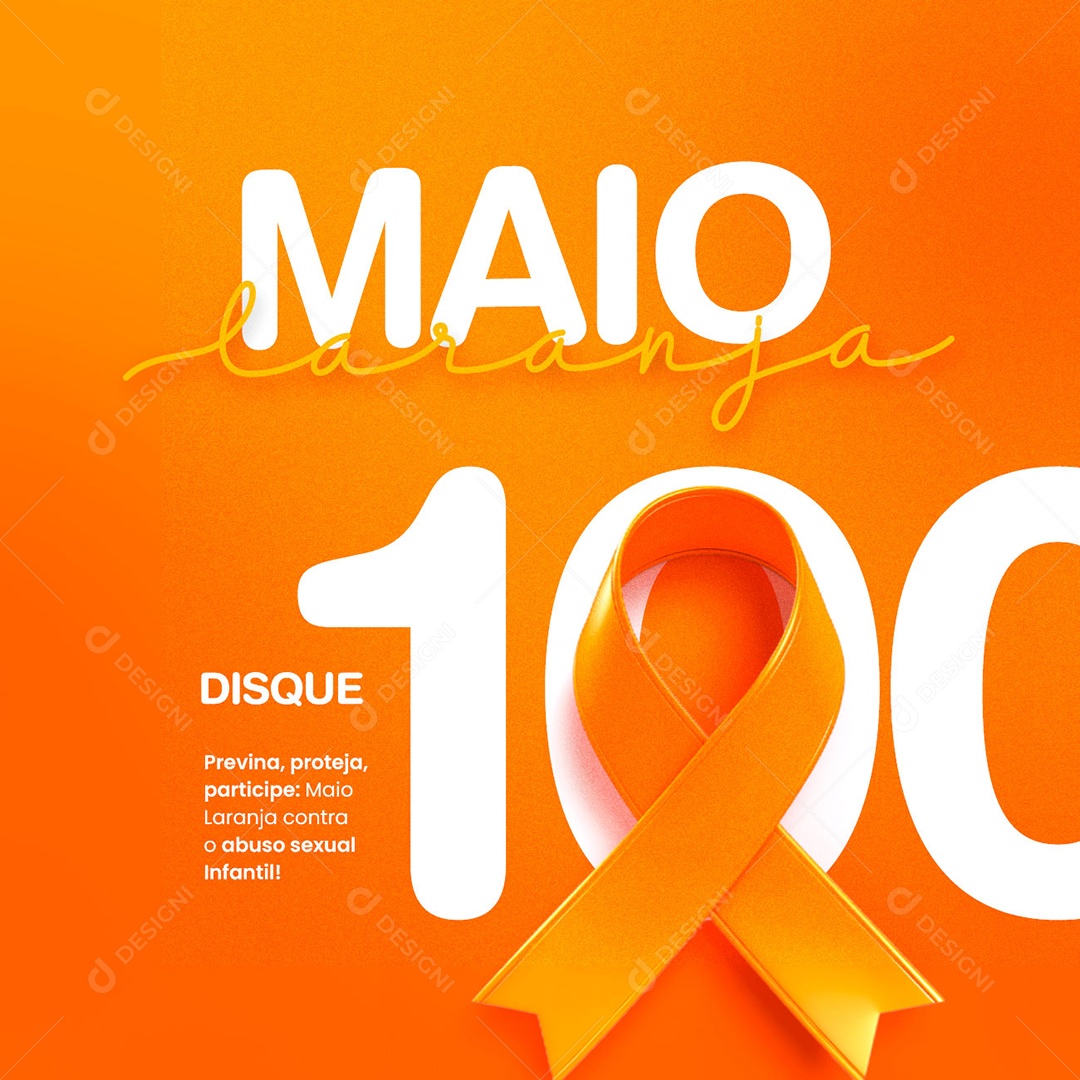 Maio Laranja Previna Proteja Participe Social Media PSD Editável