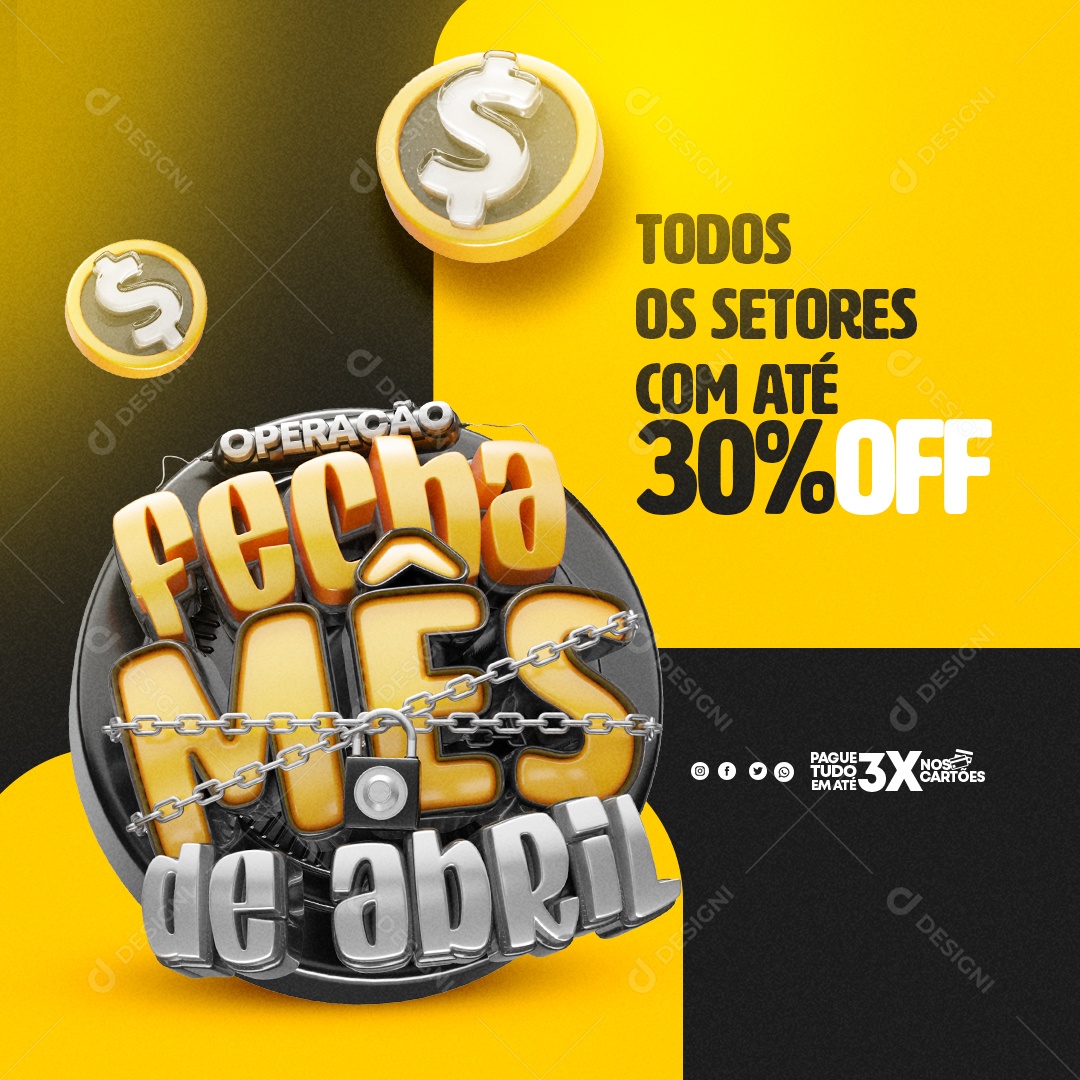 Feed Operação Fecha Mês de Abril Ofertas Social Media PSD Editável