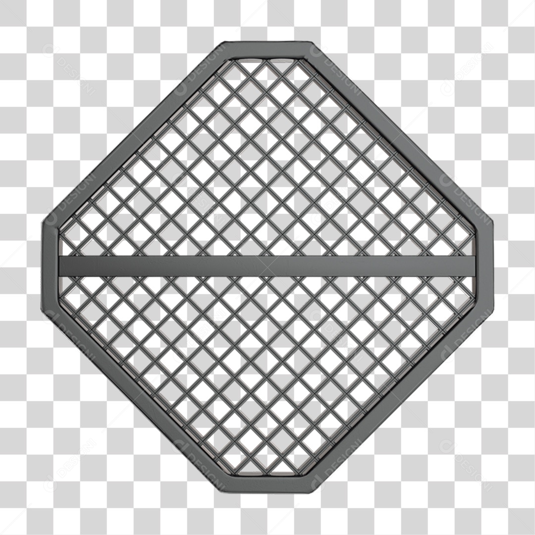 Elemento 3D Placa de Metal Grades PNG Transparente