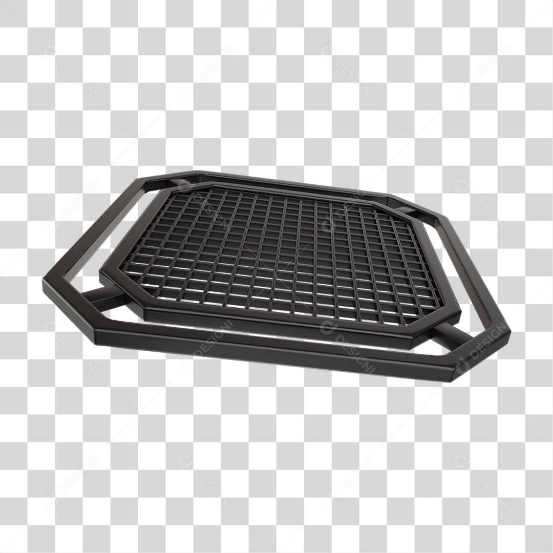 Elemento 3D Placa de Metal Grades PNG Transparente