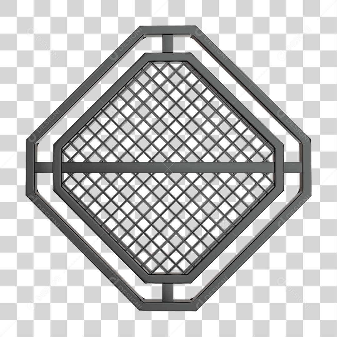 Elemento 3D Placa de Metal Grades PNG Transparente