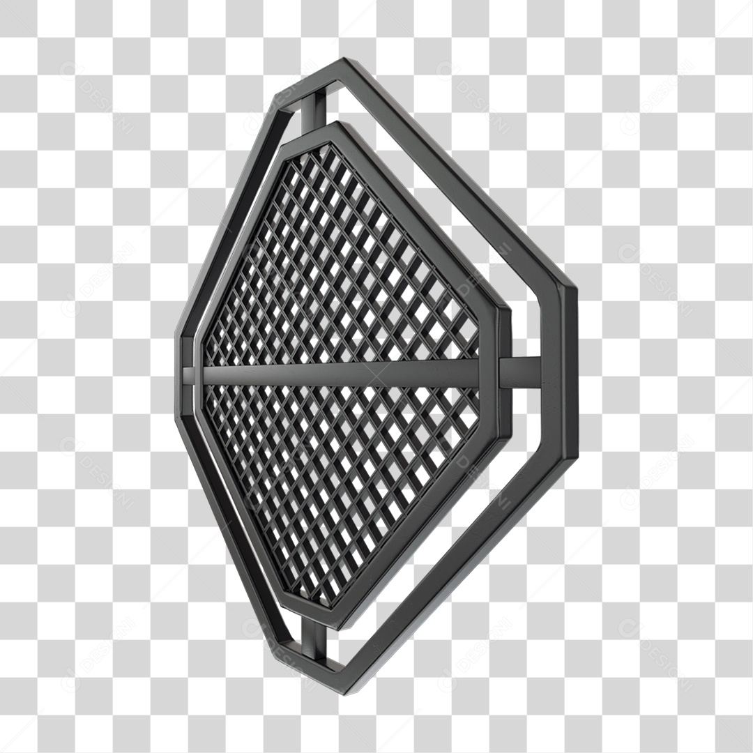 Elemento 3D Placa de Metal Grades PNG Transparente