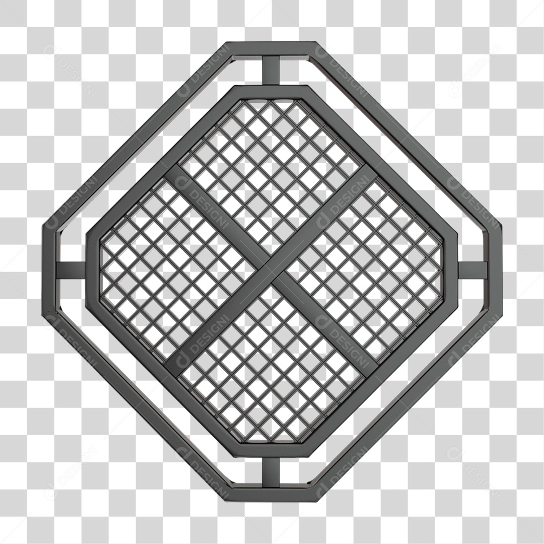 Elemento 3D Placa de Metal Grades PNG Transparente