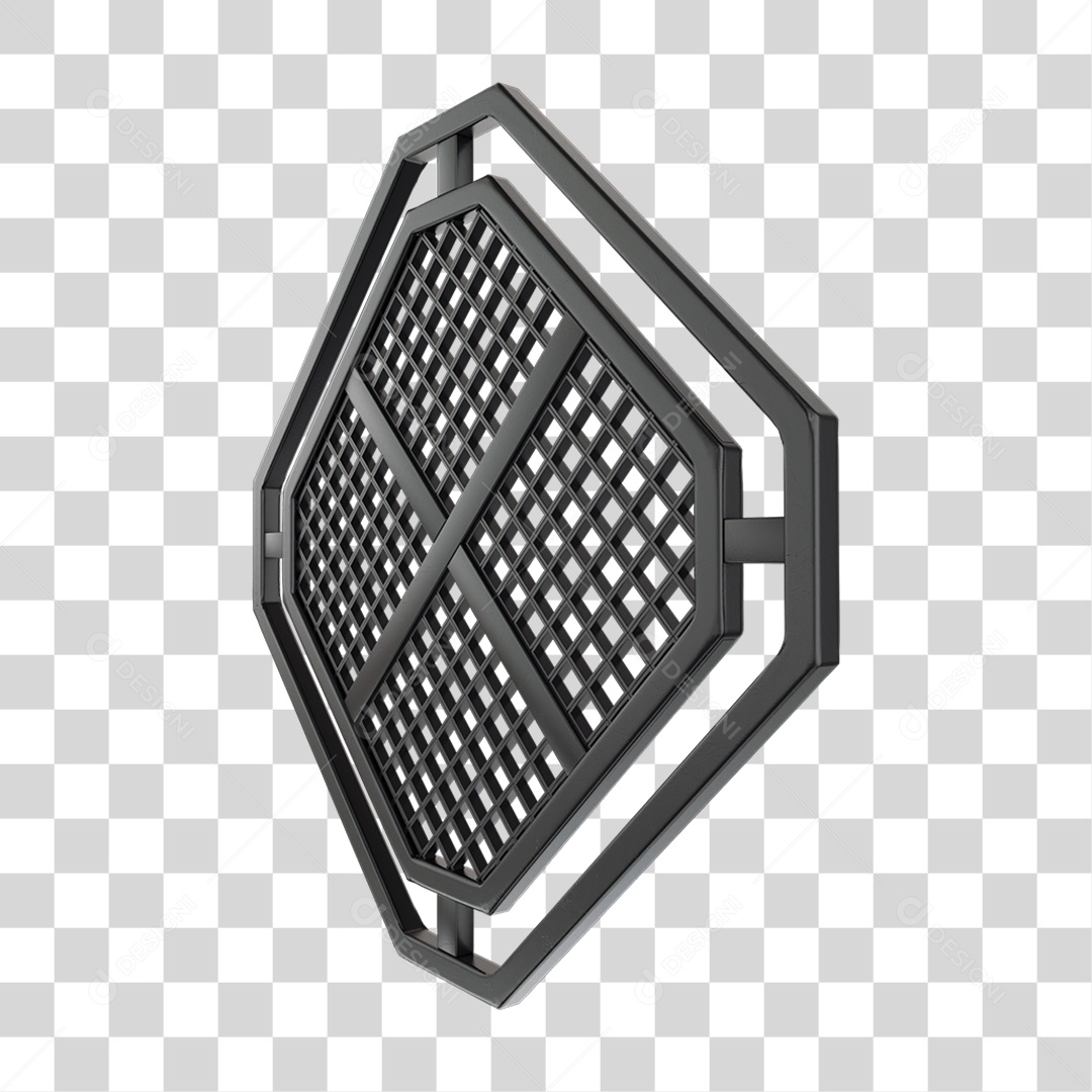 Elemento 3D Placa de Metal Grades PNG Transparente
