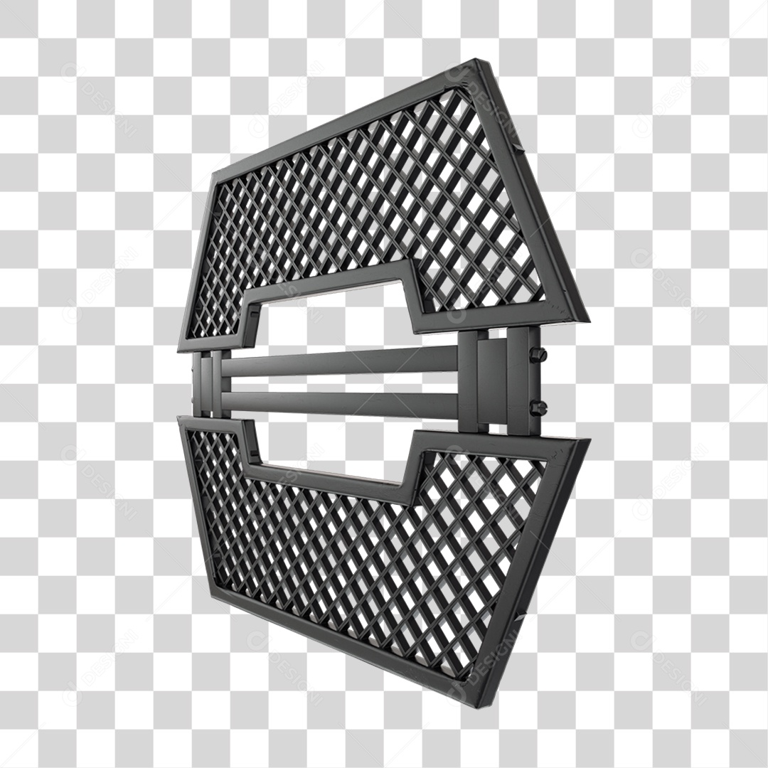 Elemento 3D Placa de Metal Grades PNG Transparente