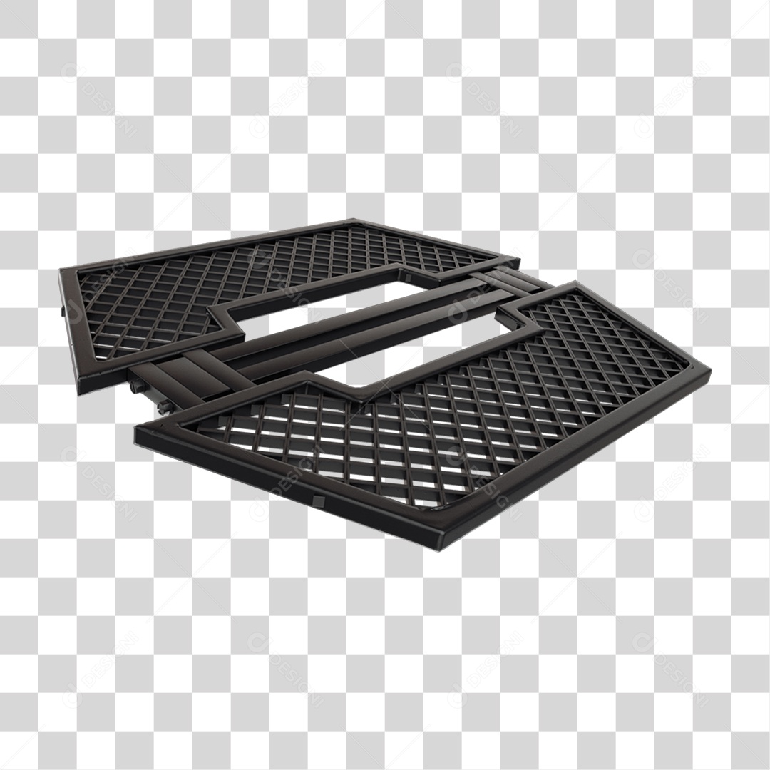 Elemento 3D Placa de Metal Grades PNG Transparente