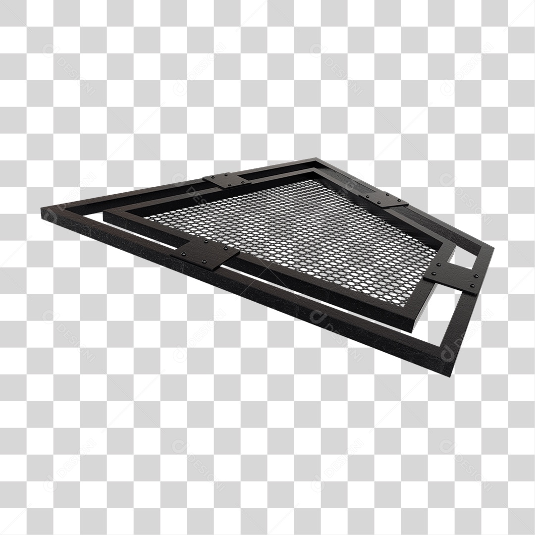 Elemento 3D Placa de Metal Grades PNG Transparente