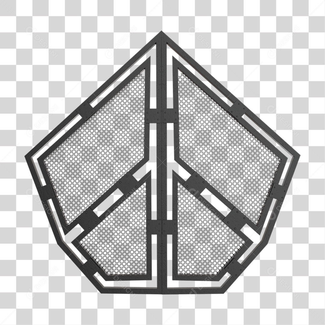 Elemento 3D Placa de Metal Grades PNG Transparente