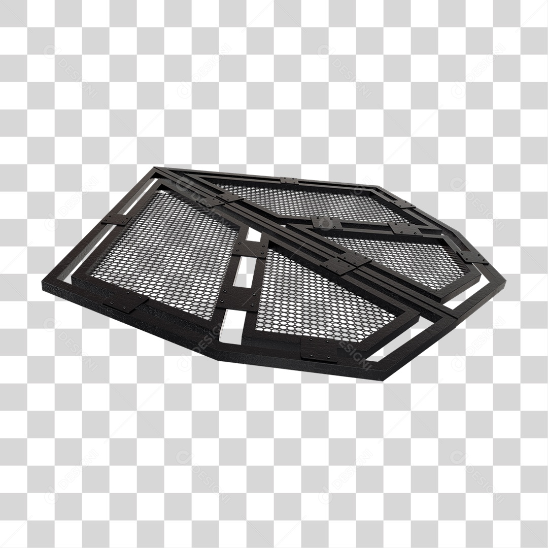 Elemento 3D Placa de Metal Grades PNG Transparente