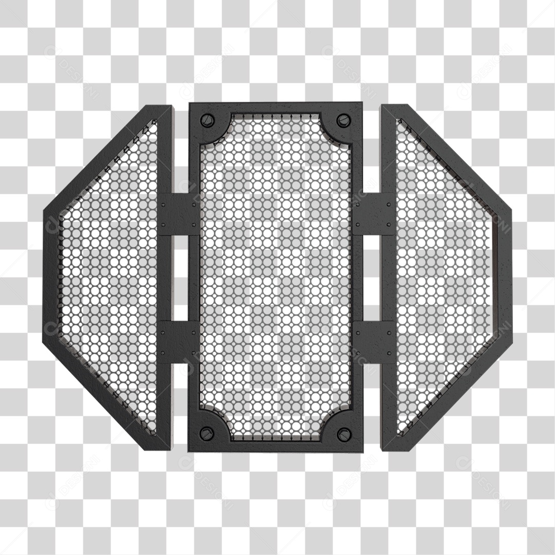 Elemento 3D Placa de Metal Grades PNG Transparente