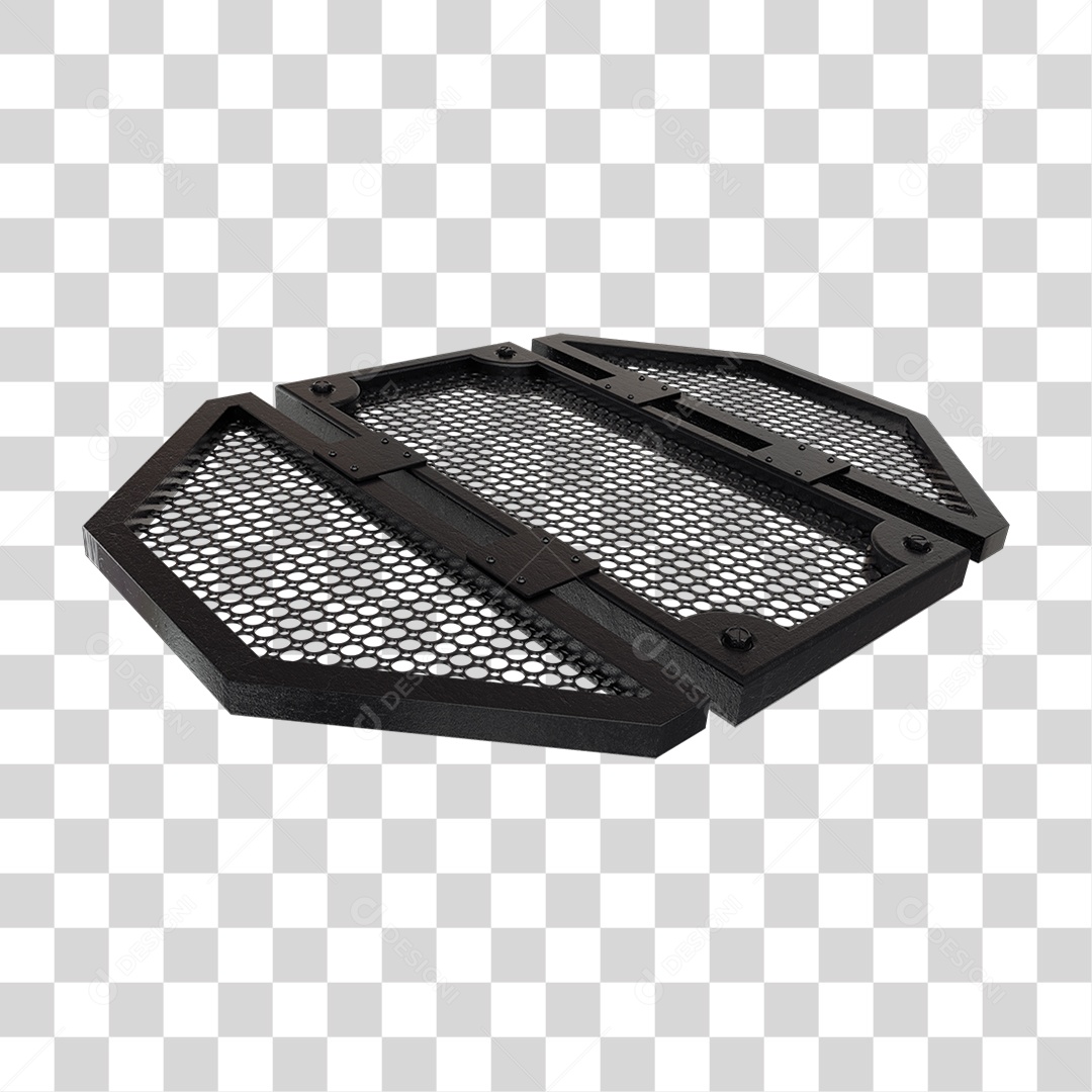 Elemento 3D Placa de Metal Grades PNG Transparente
