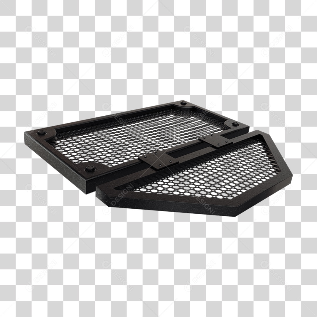 Elemento 3D Placa de Metal Grades PNG Transparente