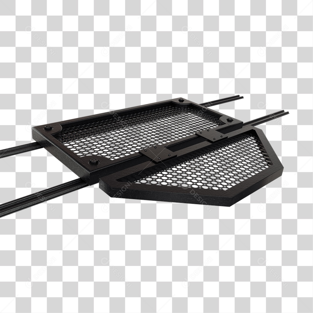 Elemento 3D Placa de Metal Grades PNG Transparente