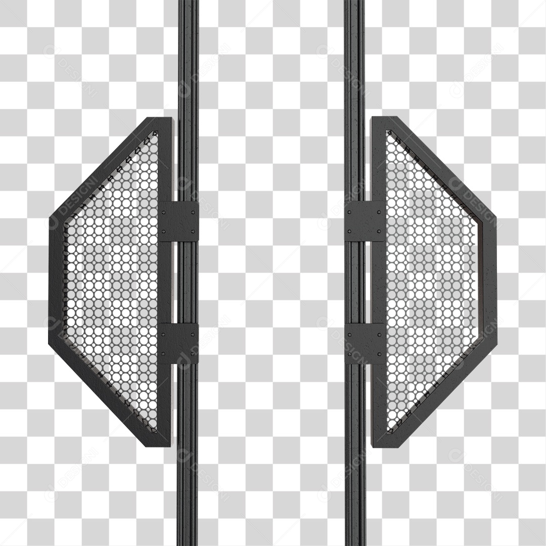 Elemento 3D Placa de Metal Grades PNG Transparente