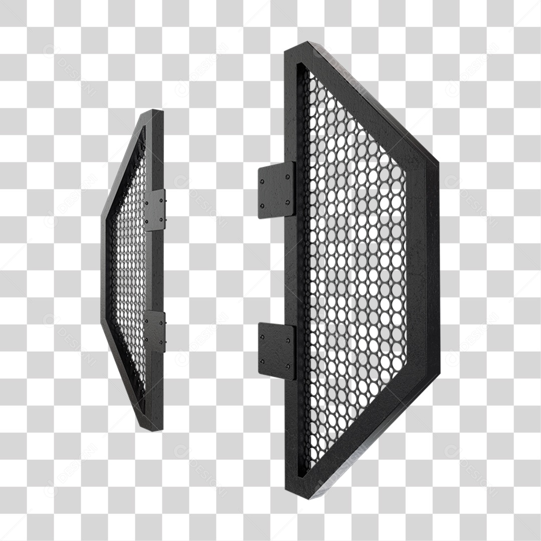 Elemento 3D Placa de Metal Grades PNG Transparente