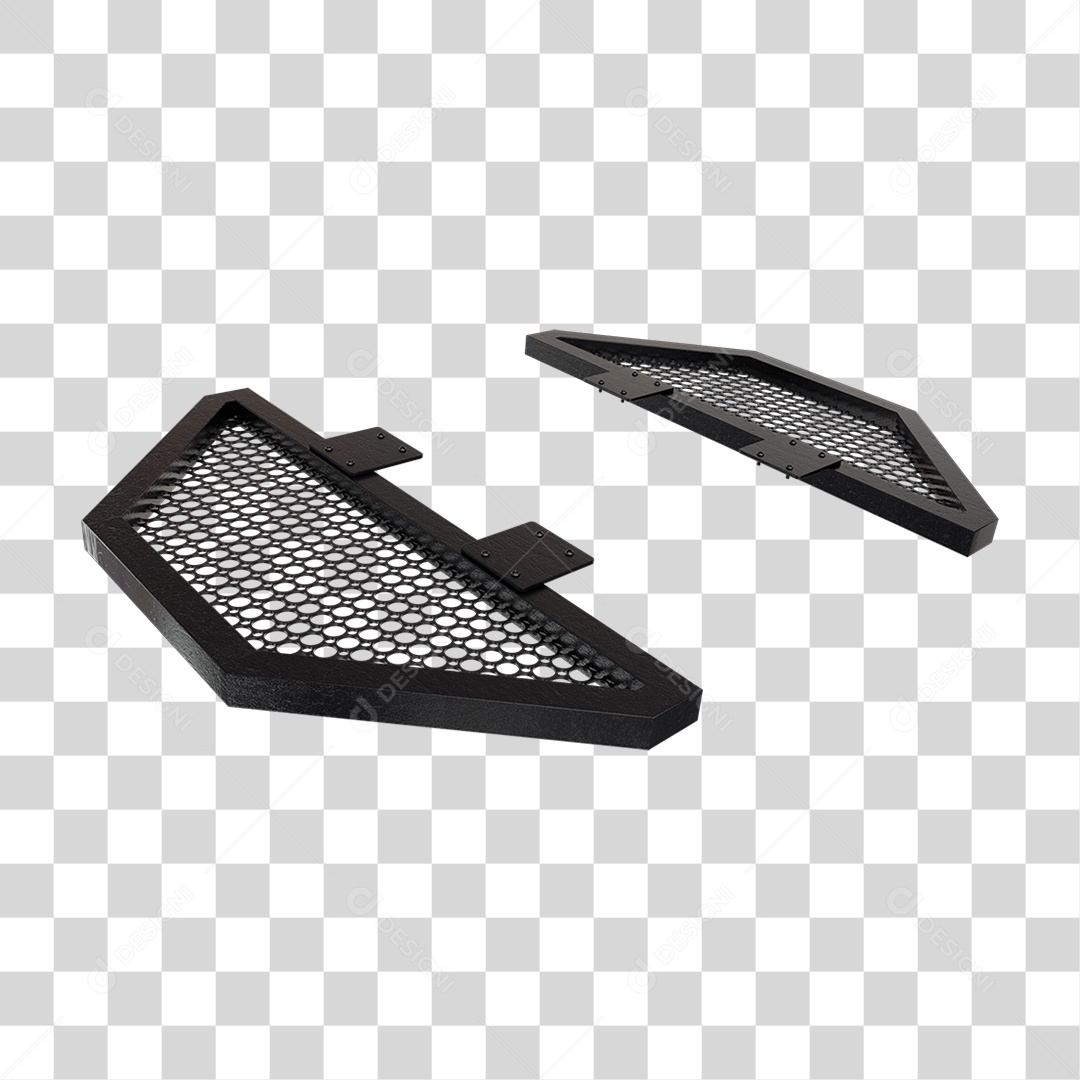Elemento 3D Placa de Metal Grades PNG Transparente