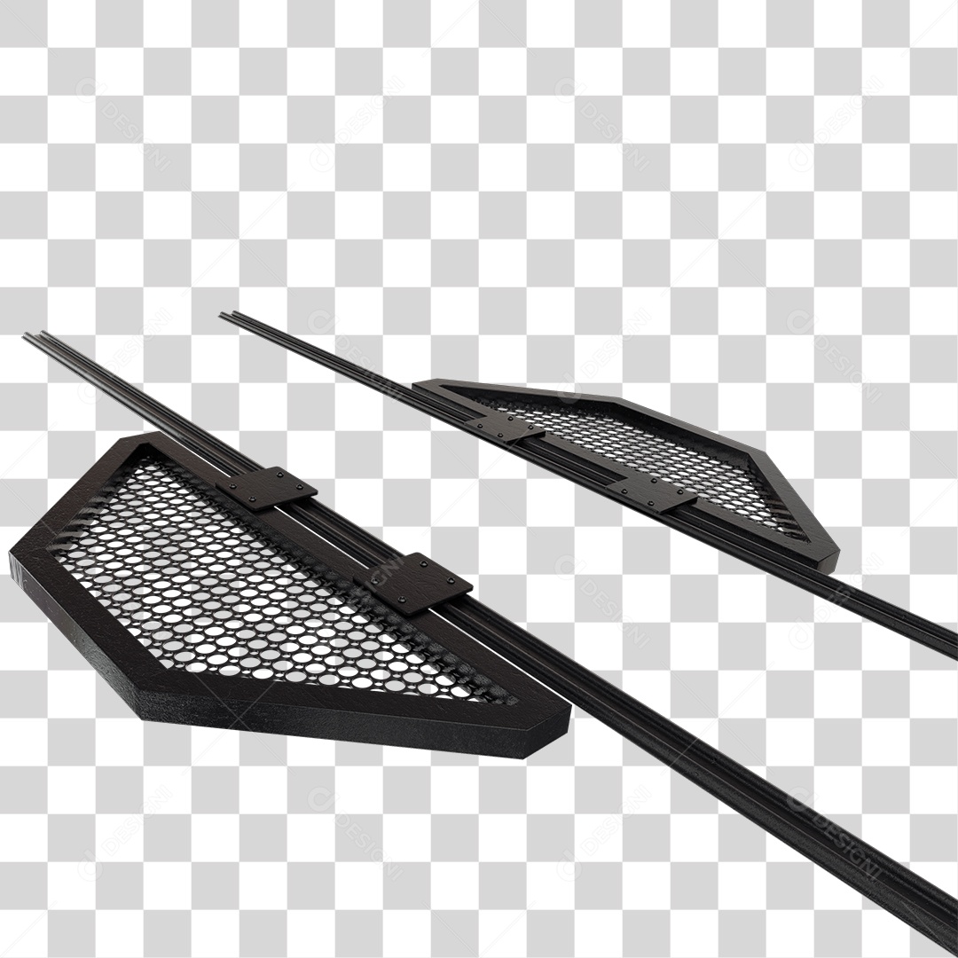 Elemento 3D Placa de Metal Grades PNG Transparente