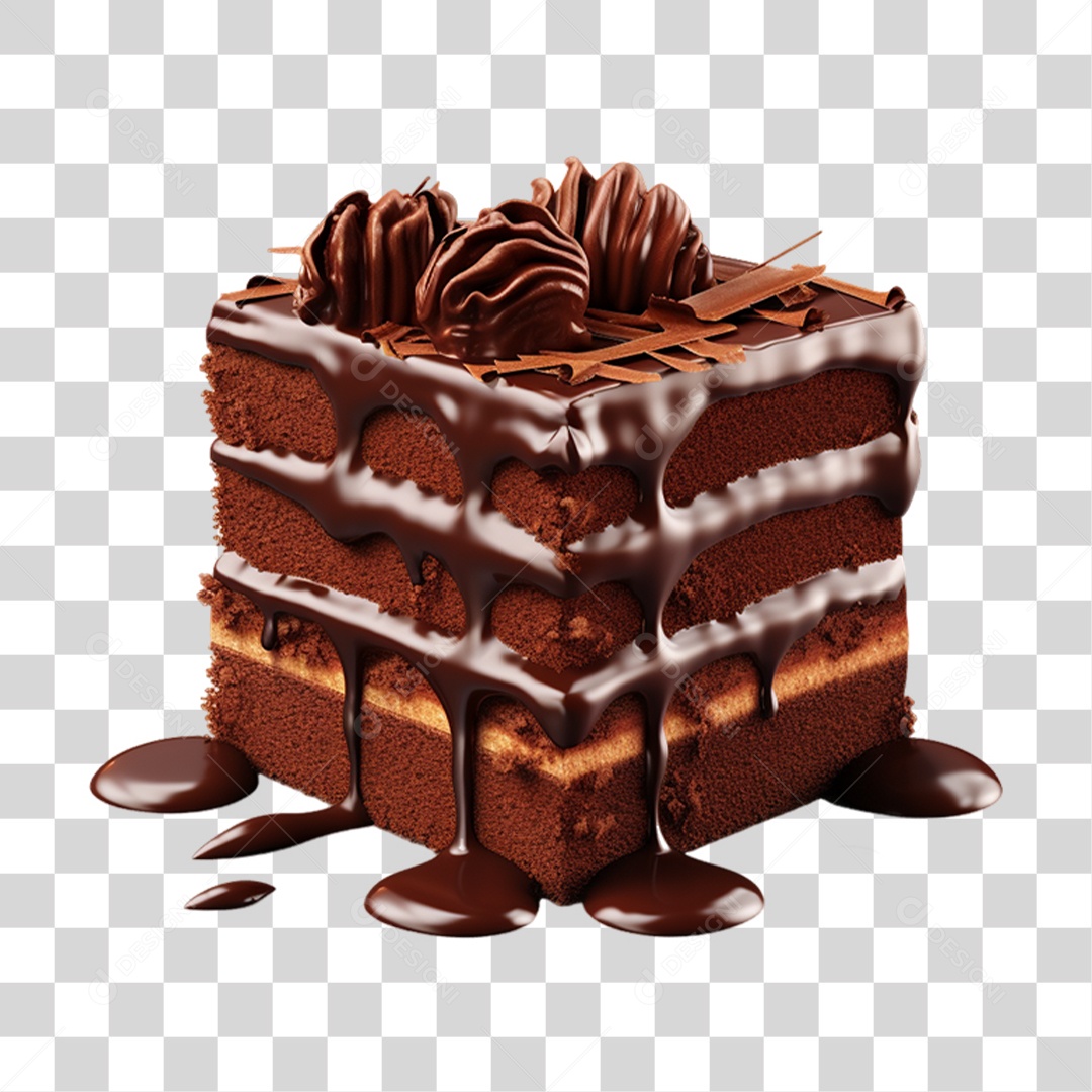 Bolo Confeitado com Cobertura PNG Transparente