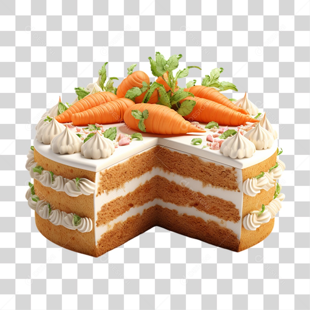 Bolo Confeitado com Cobertura PNG Transparente