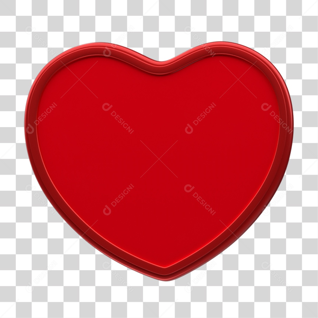 Elemento 3D Coração PNG Transparente