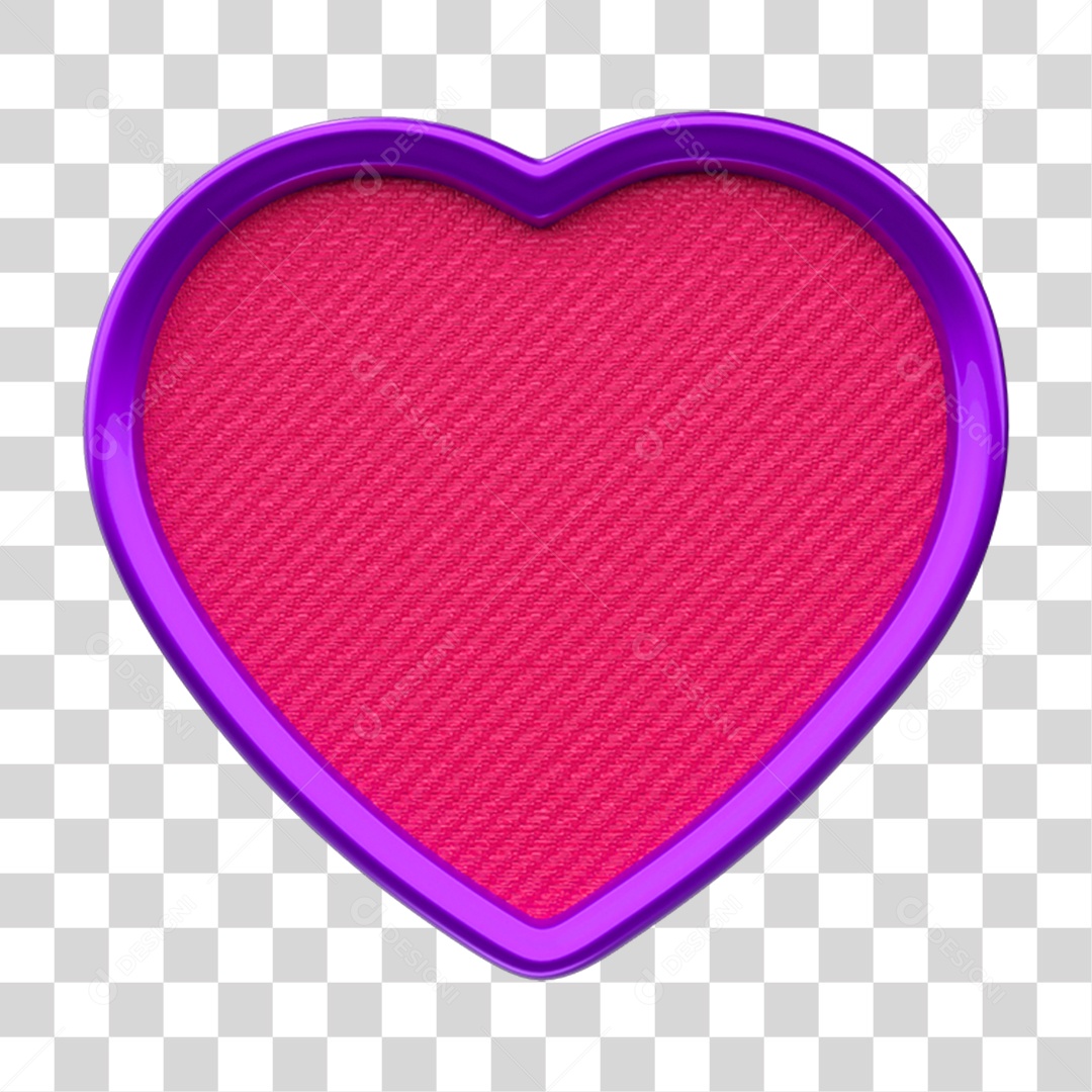 Elemento 3D Coração PNG Transparente