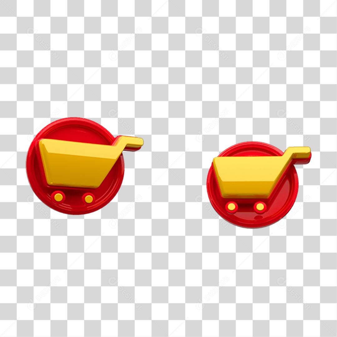 Elemento 3D Carrinho de Compras PNG Transparente