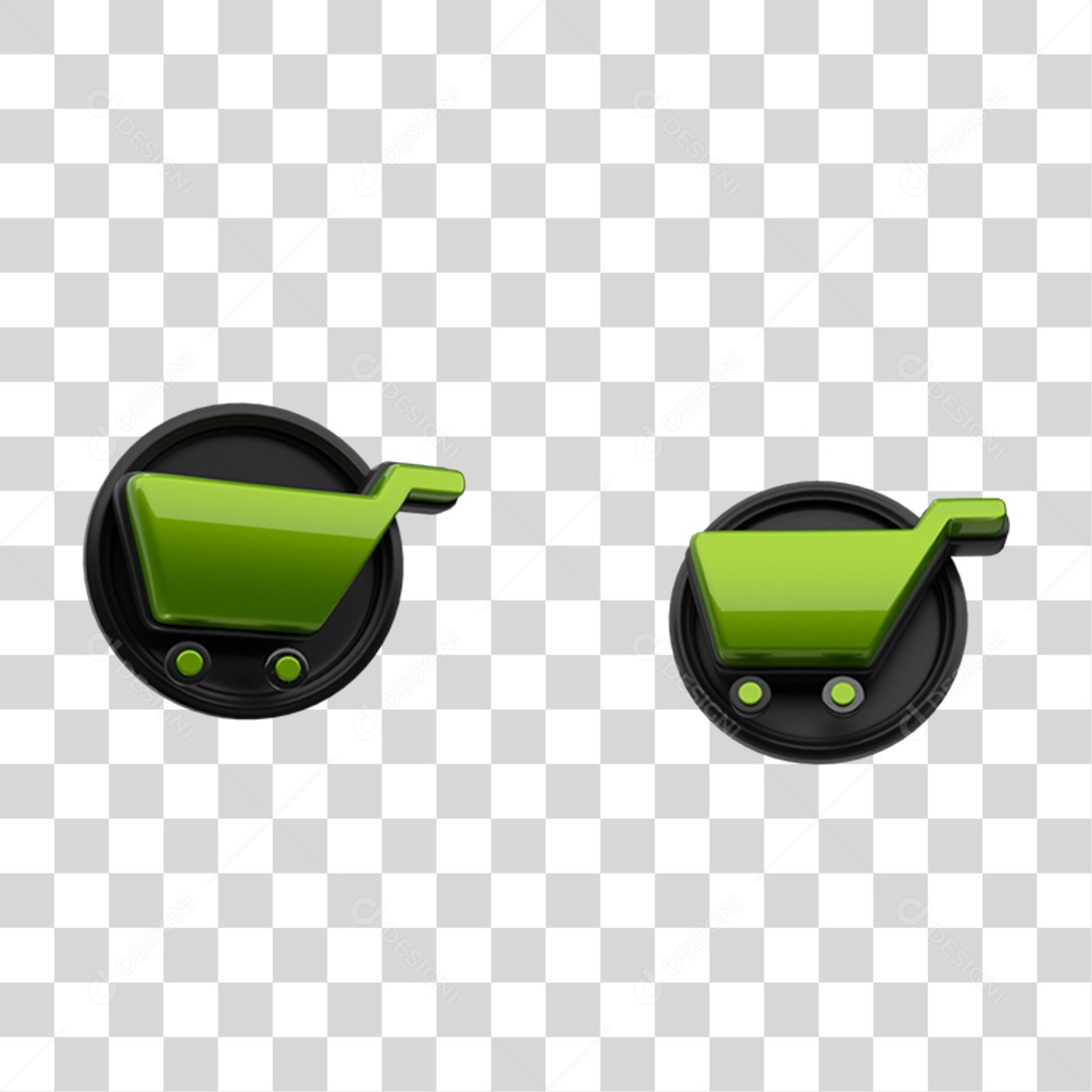 Elemento 3D Carrinho de Compras PNG Transparente
