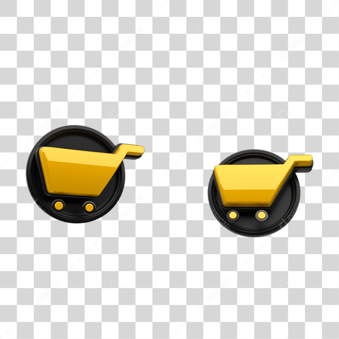 Elemento 3D Carrinho de Compras PNG Transparente