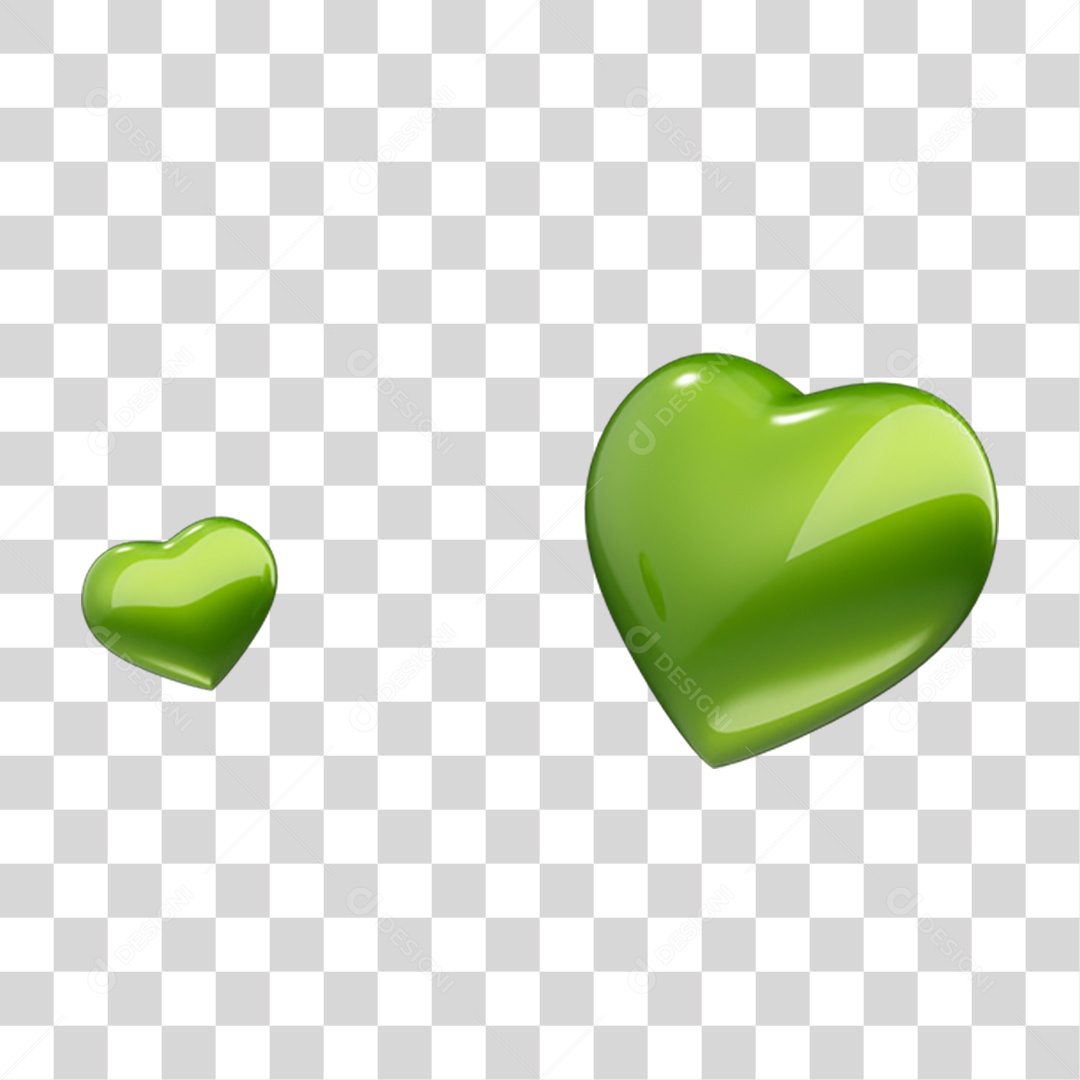 Elemento 3D Coração PNG Transparente