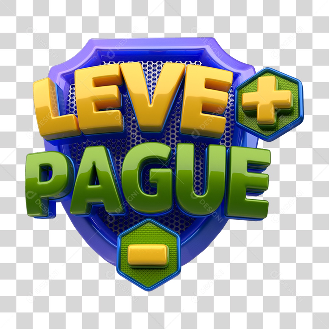 Selo 3D Leva e Pague PNG Transparente