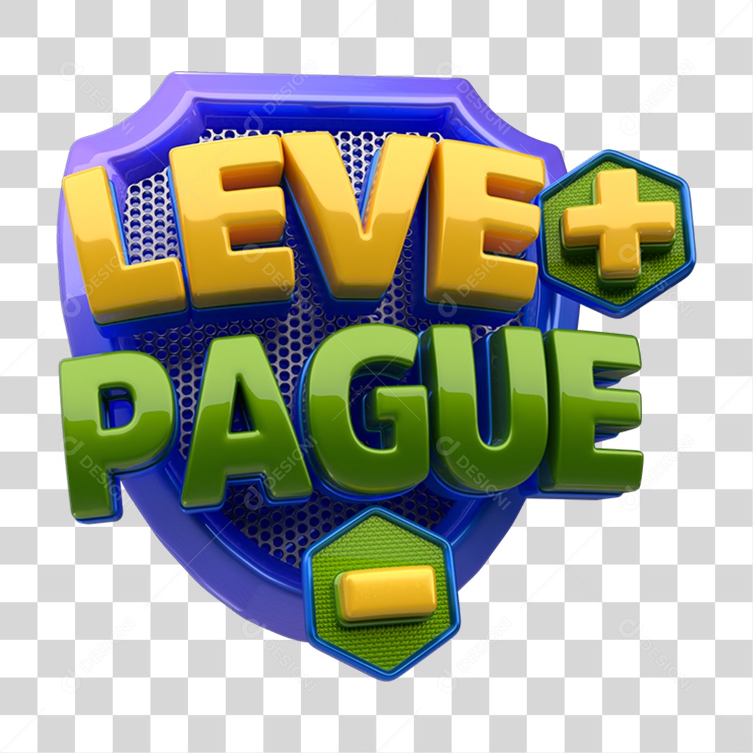 Selo 3D Leva e Pague PNG Transparente