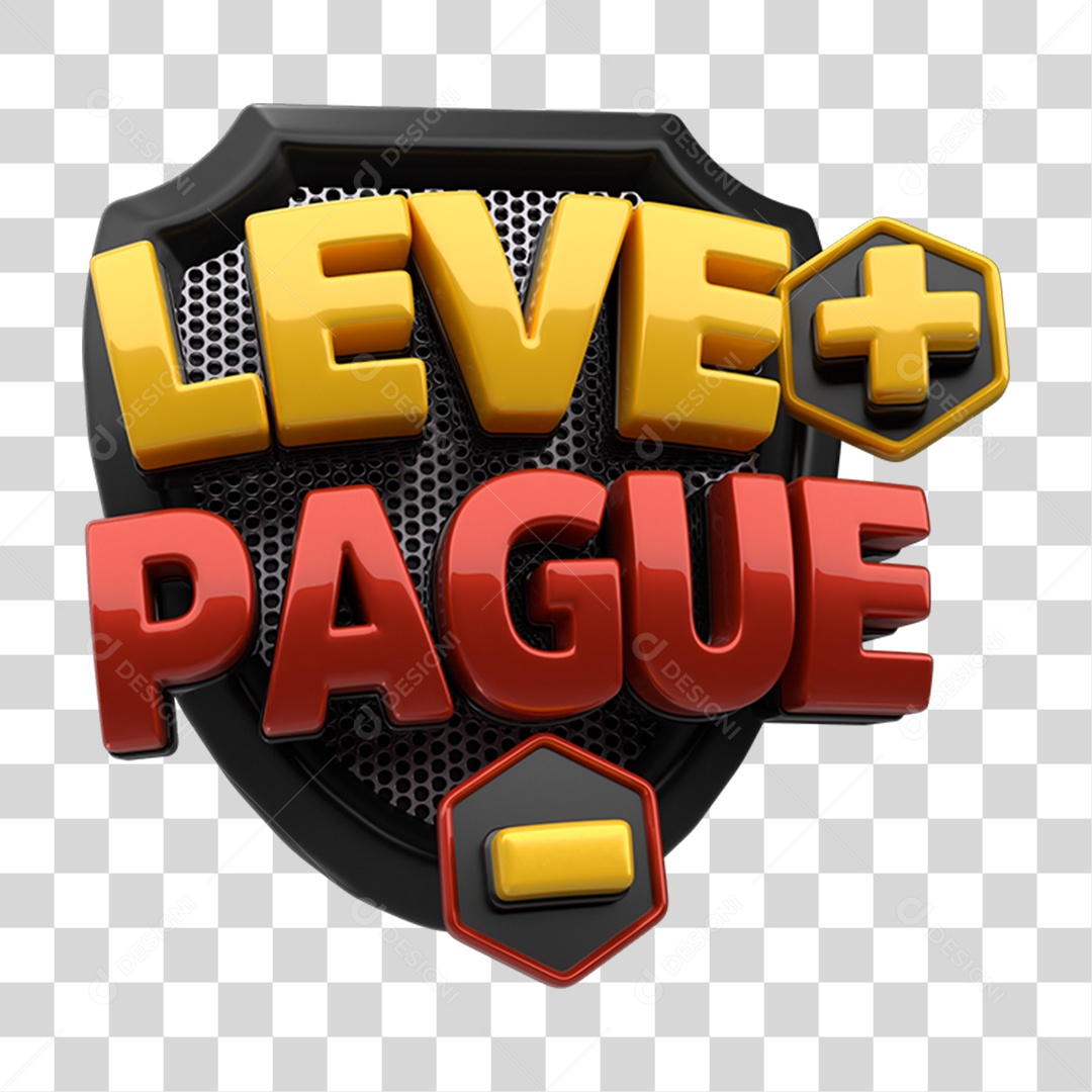 Selo 3D Leva e Pague PNG Transparente