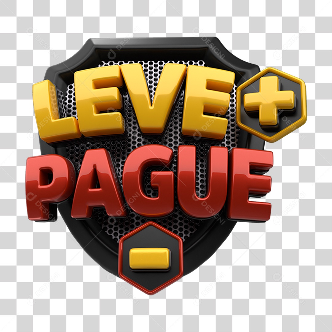 Selo 3D Leva e Pague PNG Transparente