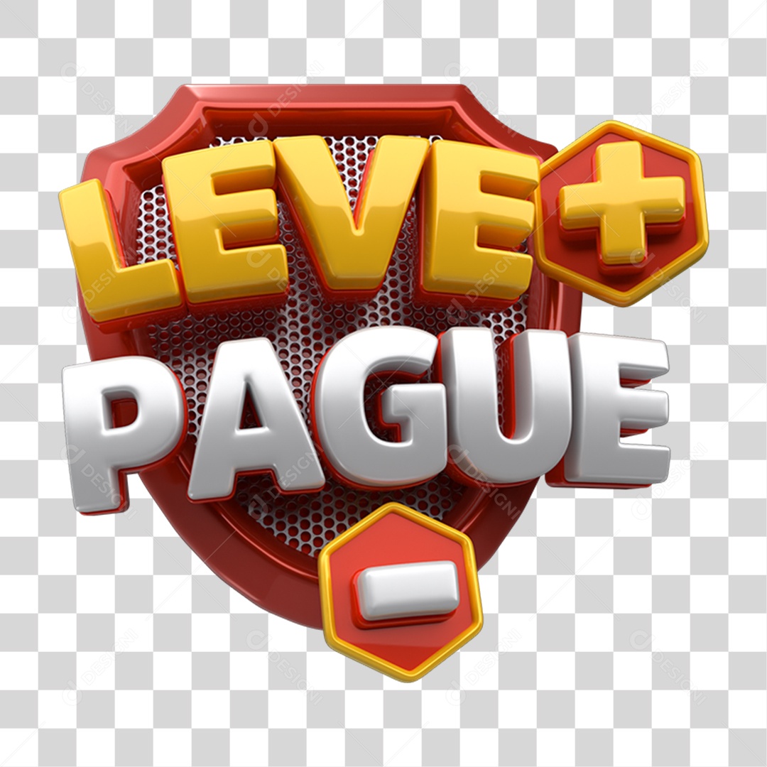 Selo 3D Leva e Pague PNG Transparente