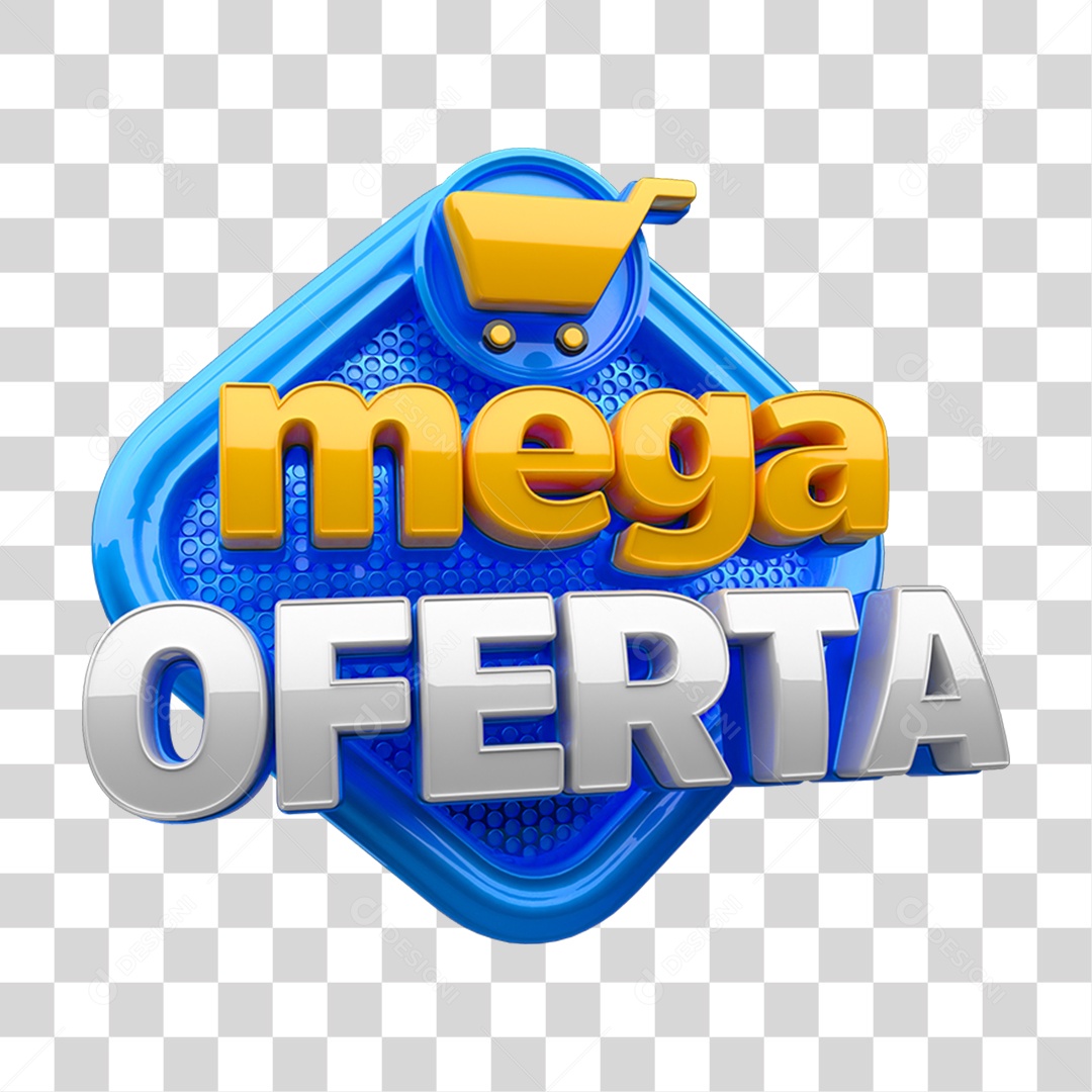Selo 3D Mega Ofertas PNG Transparente