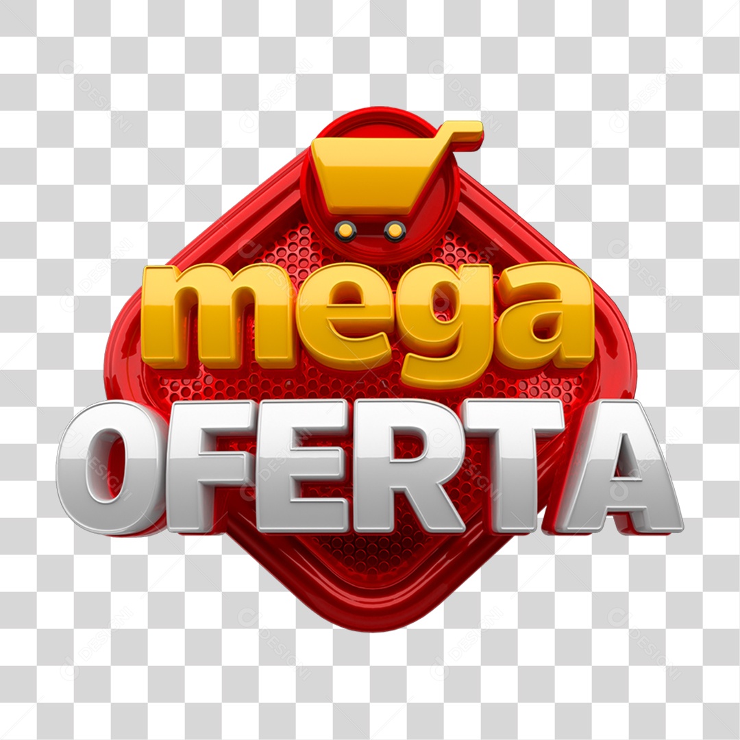Selo 3D Mega Ofertas PNG Transparente