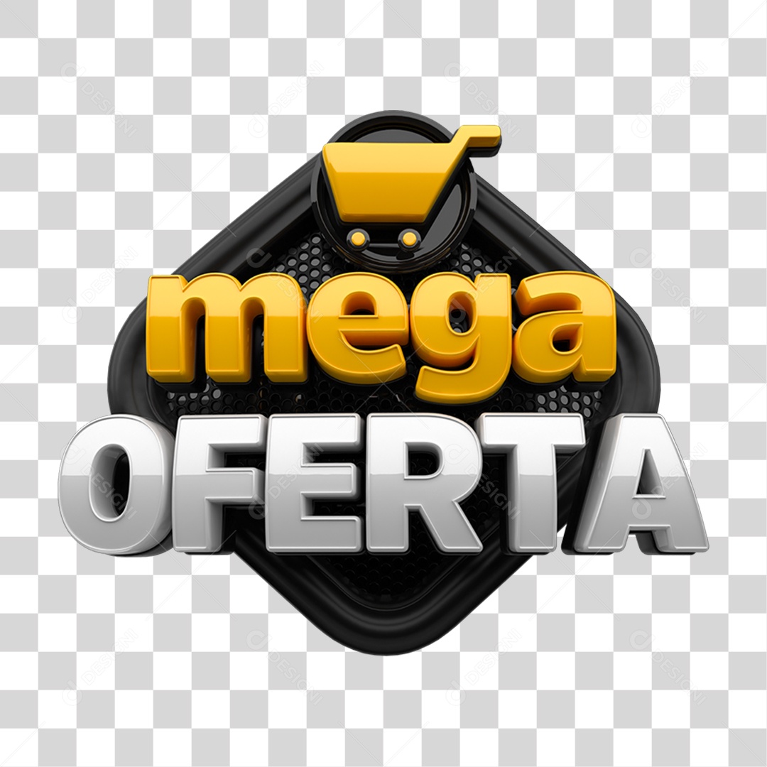 Selo 3D Mega Ofertas PNG Transparente