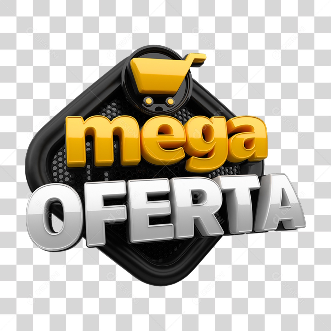 Selo 3D Mega Ofertas PNG Transparente