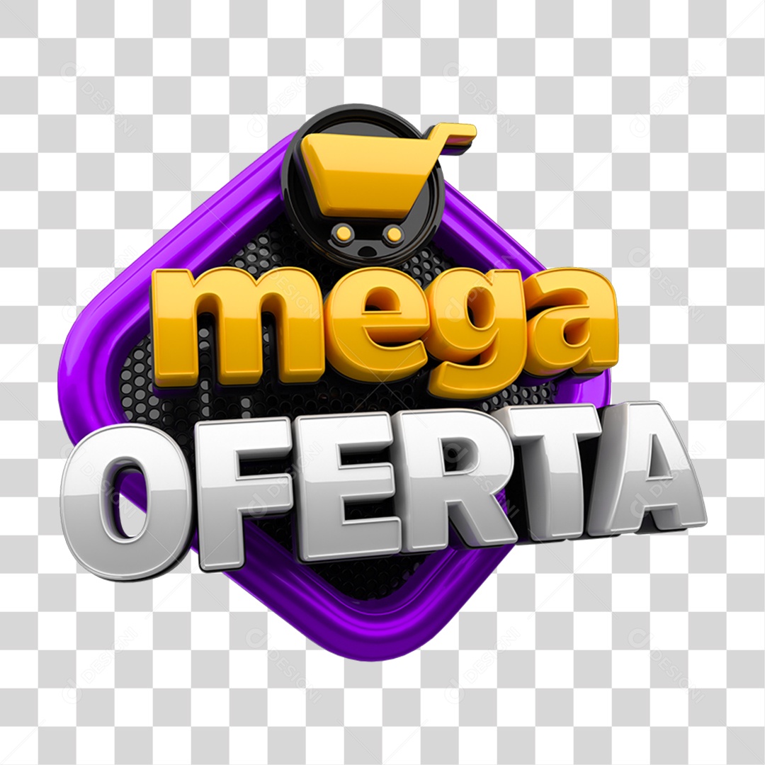 Selo 3D Mega Ofertas PNG Transparente