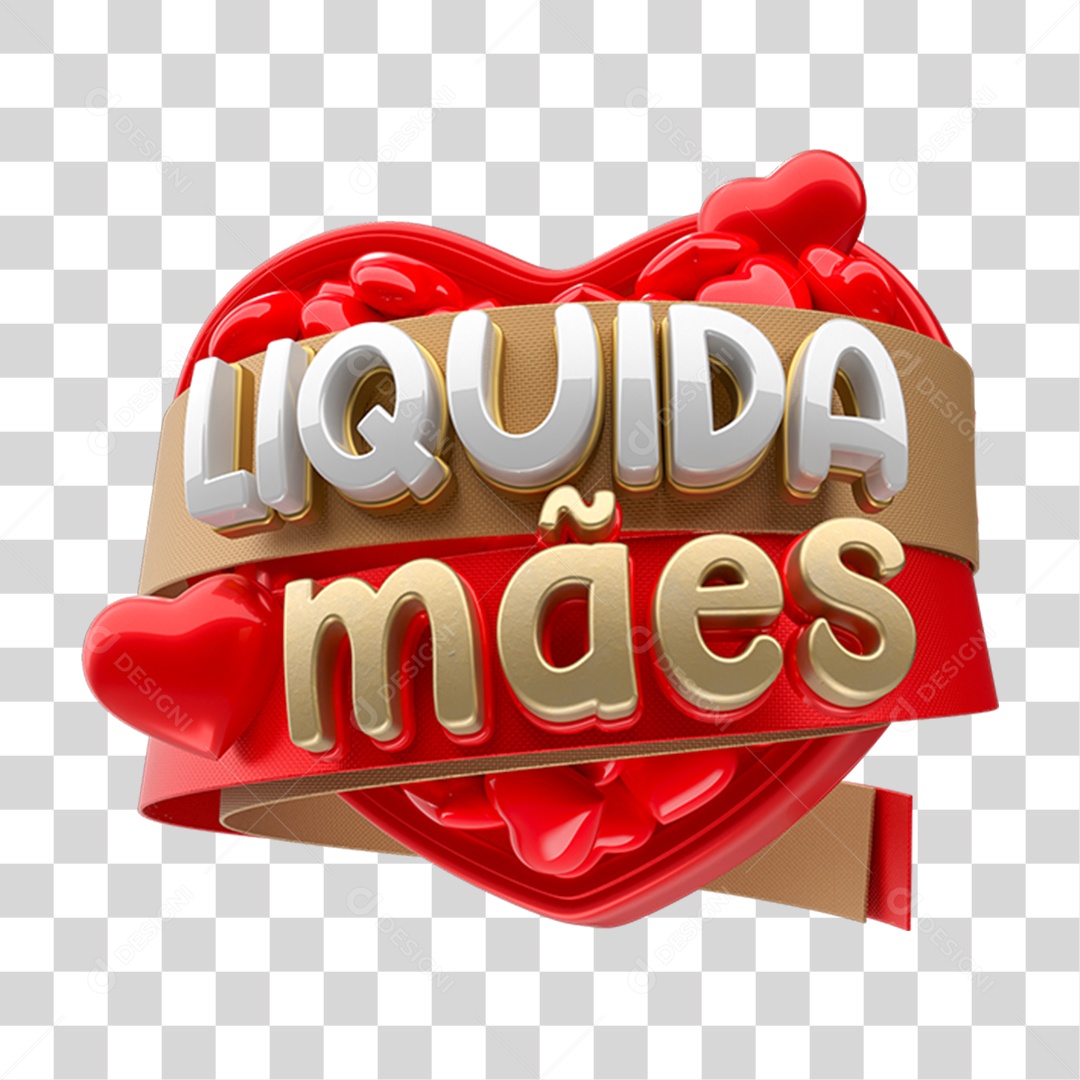 Selo 3D Liquida Mães PNG Transparente