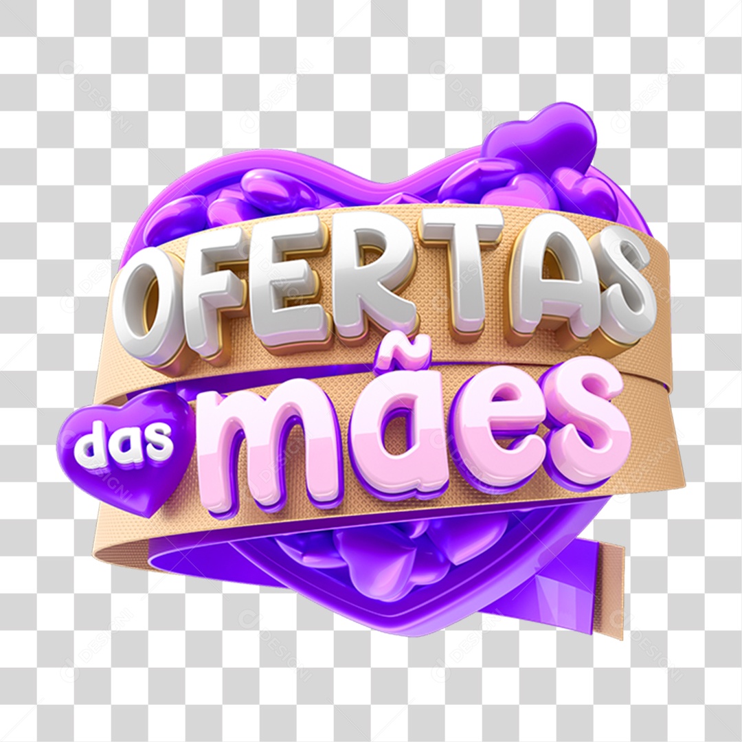 Selo 3D Ofertas das Mães PNG Transparente