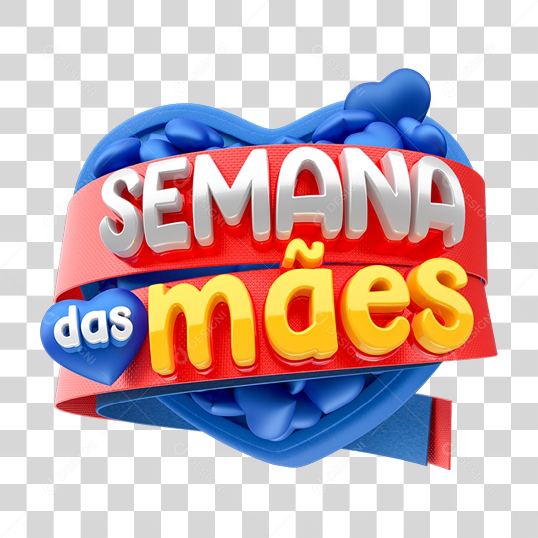 Selo 3D Semana das Mães PNG Transparente
