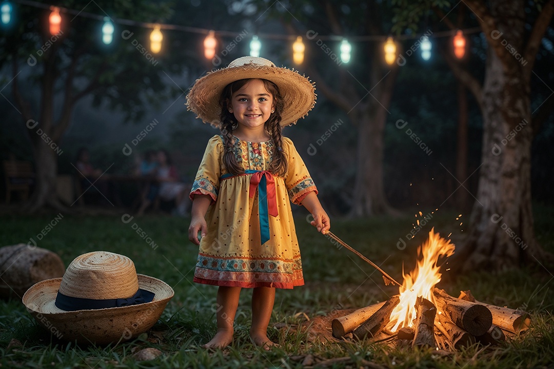 Criança na festa brasileira de São João